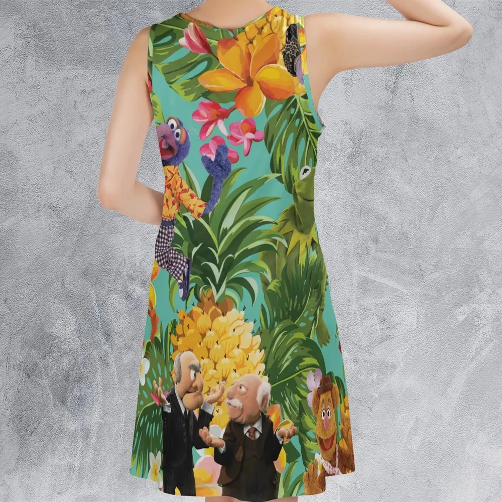 Statler And Waldorf Muppets Tropical Sleeveless Dress - 3