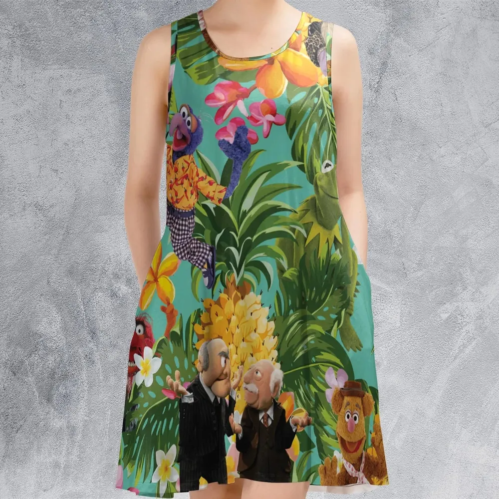 Statler And Waldorf Muppets Tropical Sleeveless Dress - 2