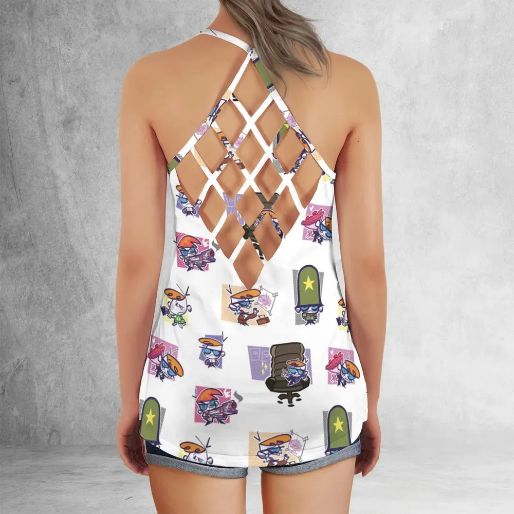 Dexter's Laboratory Characters Criss Cross Tank Top - 3