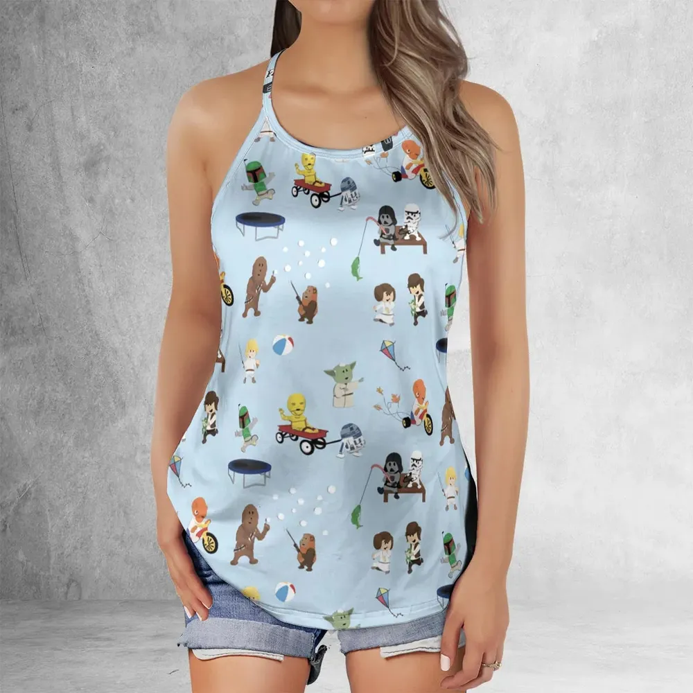 Go Fishing with Star Wars Characters Criss Cross Tank Top - 2