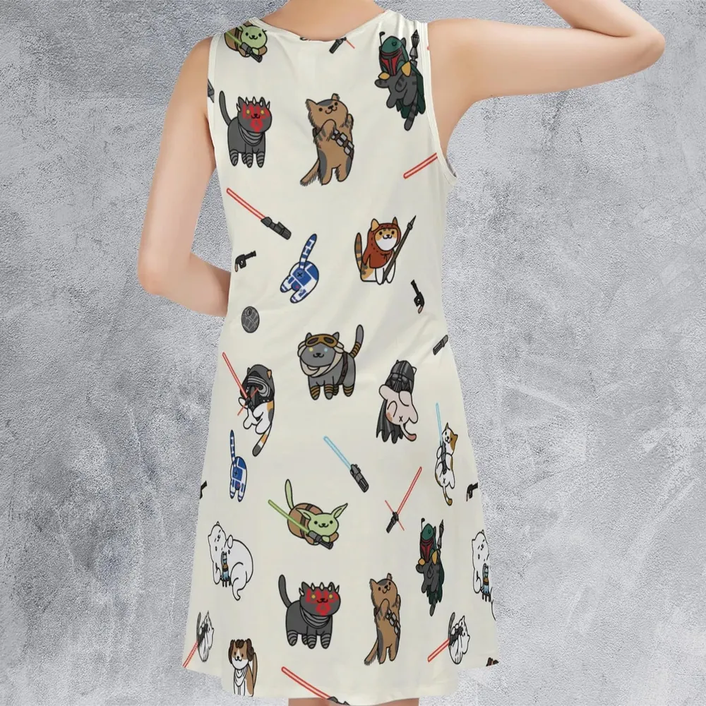 Star Wars Characters As Cats Sleeveless Dress - 3