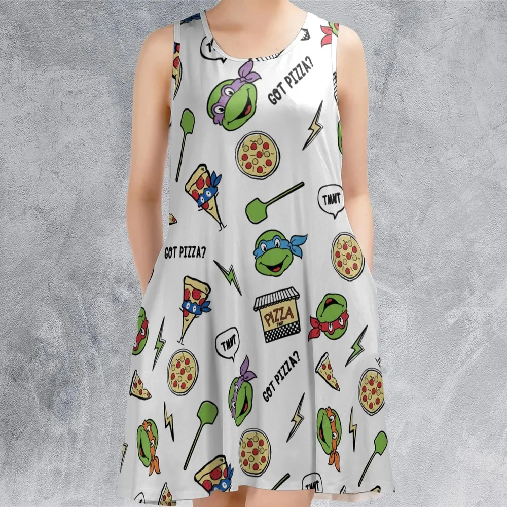 Got Pizza Teenage Mutant Ninja Turtles Sleeveless Dress - 2
