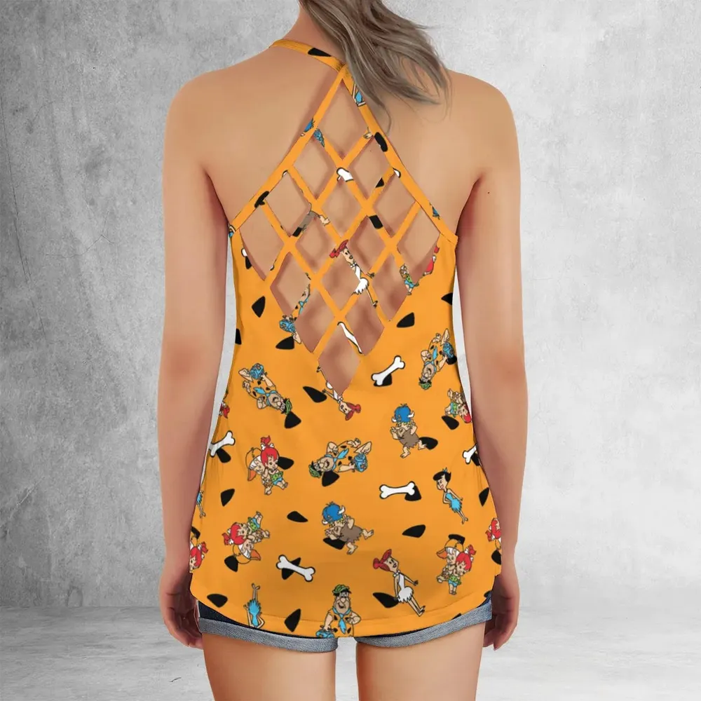 Stone Age The Flintstones Characters Criss Cross Tank Top - 3