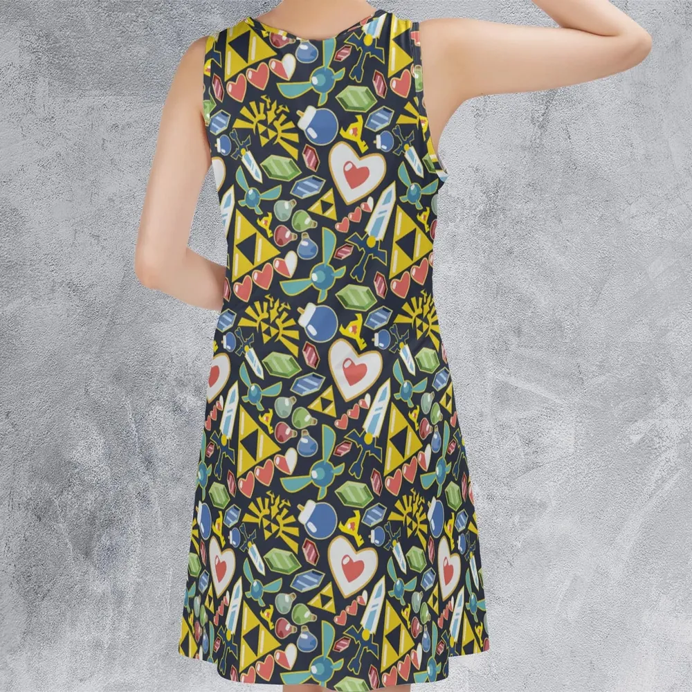 Zelda Theme Items Sleeveless Dress - 3