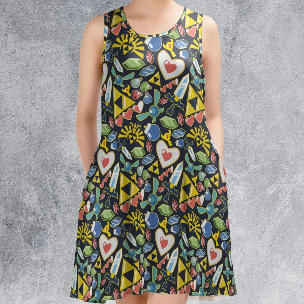 Zelda Theme Items Sleeveless Dress - 2
