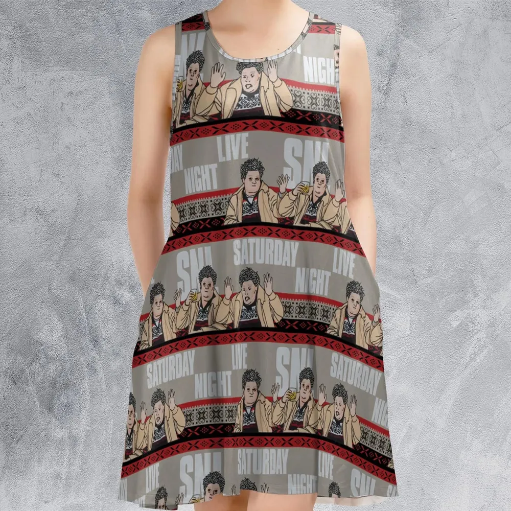Drunk Uncle on the Holidays SNL Saturday Night Live Sleeveless Dress - 2