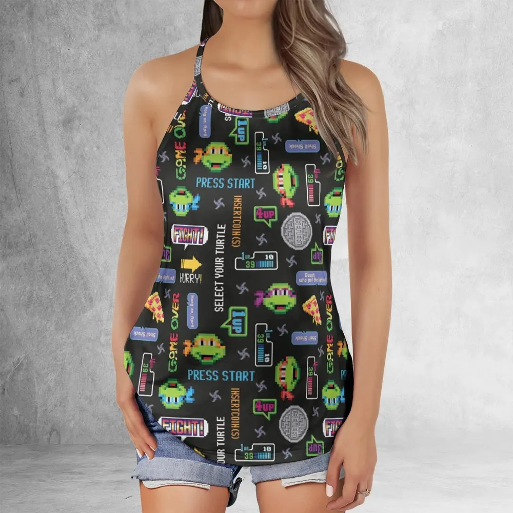 The TMNT Pixel Characters Criss Cross Tank Top - 2