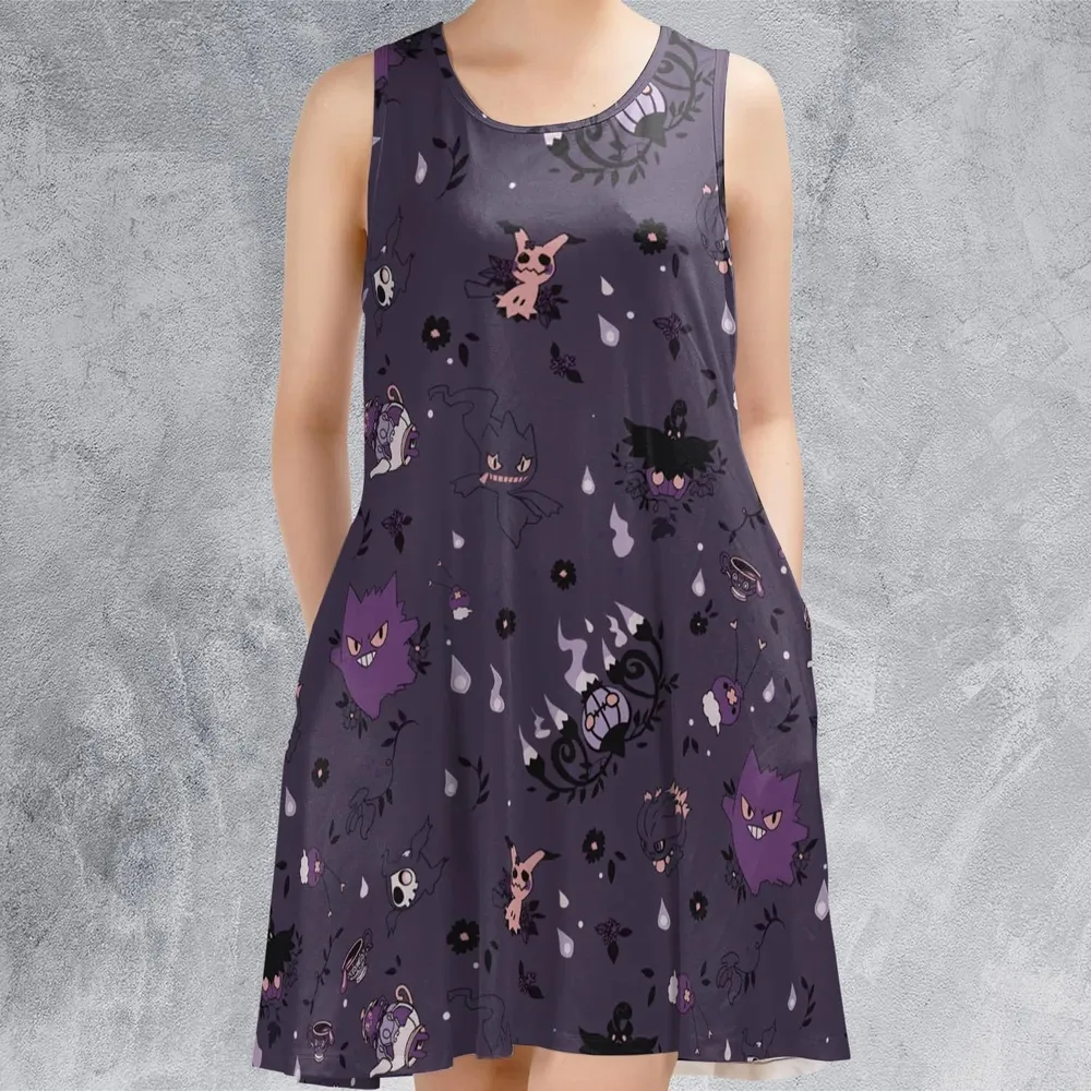Pokemon Ghost-typen Gengar Banette Litwick Mismagius Sleeveless Dress - 2
