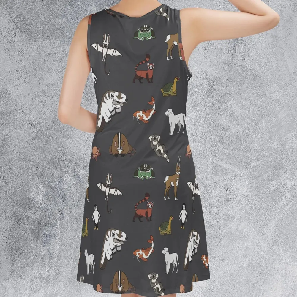 Menagerie Appa Sky Bison Momo Naga Pabu Avartar The Last Airbender Sleeveless Dress - 3