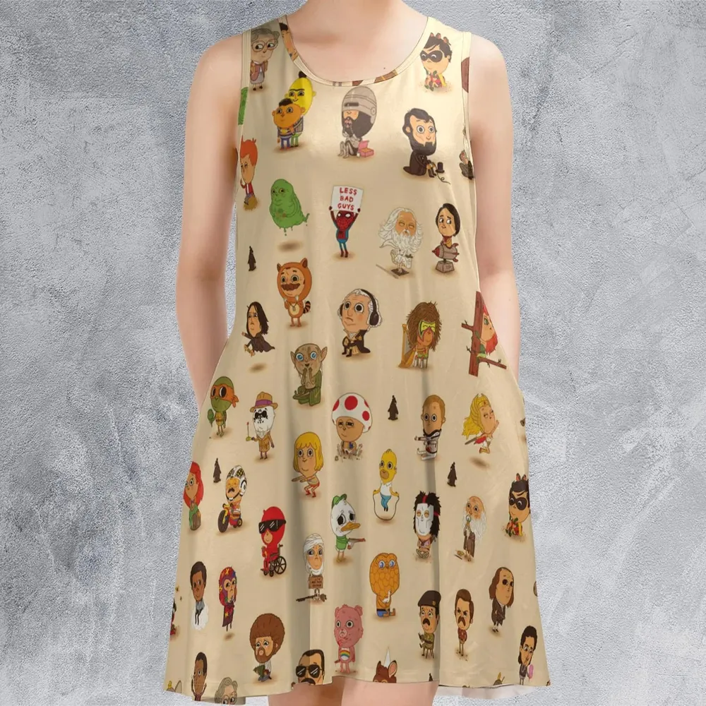 Mini Famous Characters Sleeveless Dress - 2