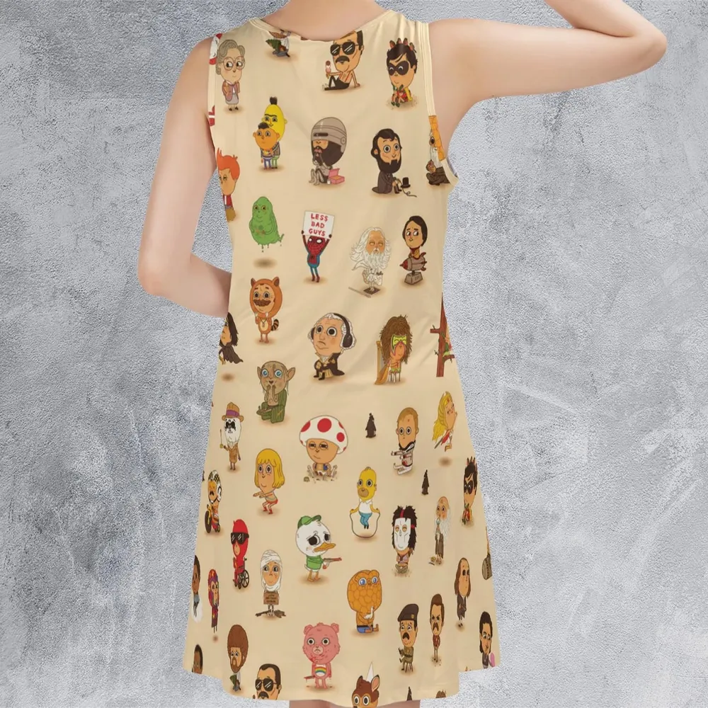 Mini Famous Characters Sleeveless Dress - 3