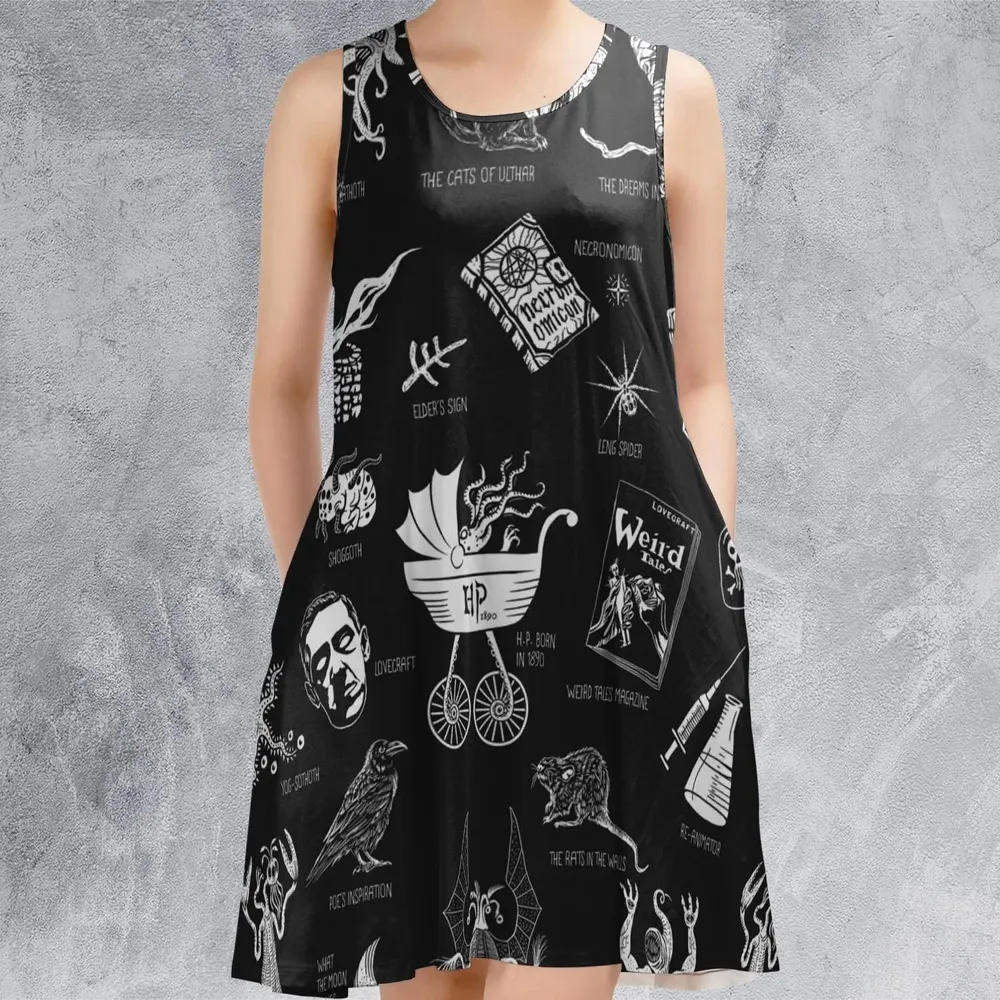 H.P. Lovecraft Monsters Sleeveless Dress - 2