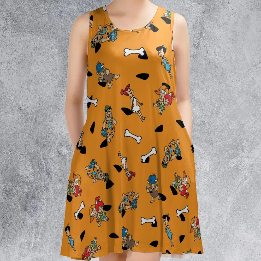 Stone Age The Flintstones Characters Sleeveless Dress - 2
