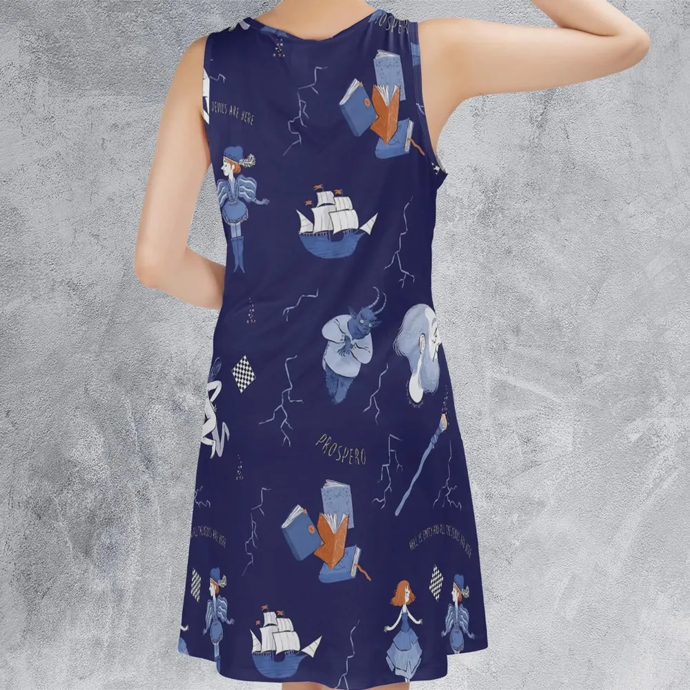 The Tempest Pattern Shakespeare Sleeveless Dress - 3