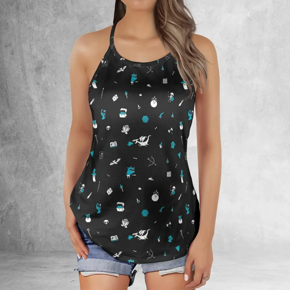 DnD Pattern Criss Cross Tank Top - 2