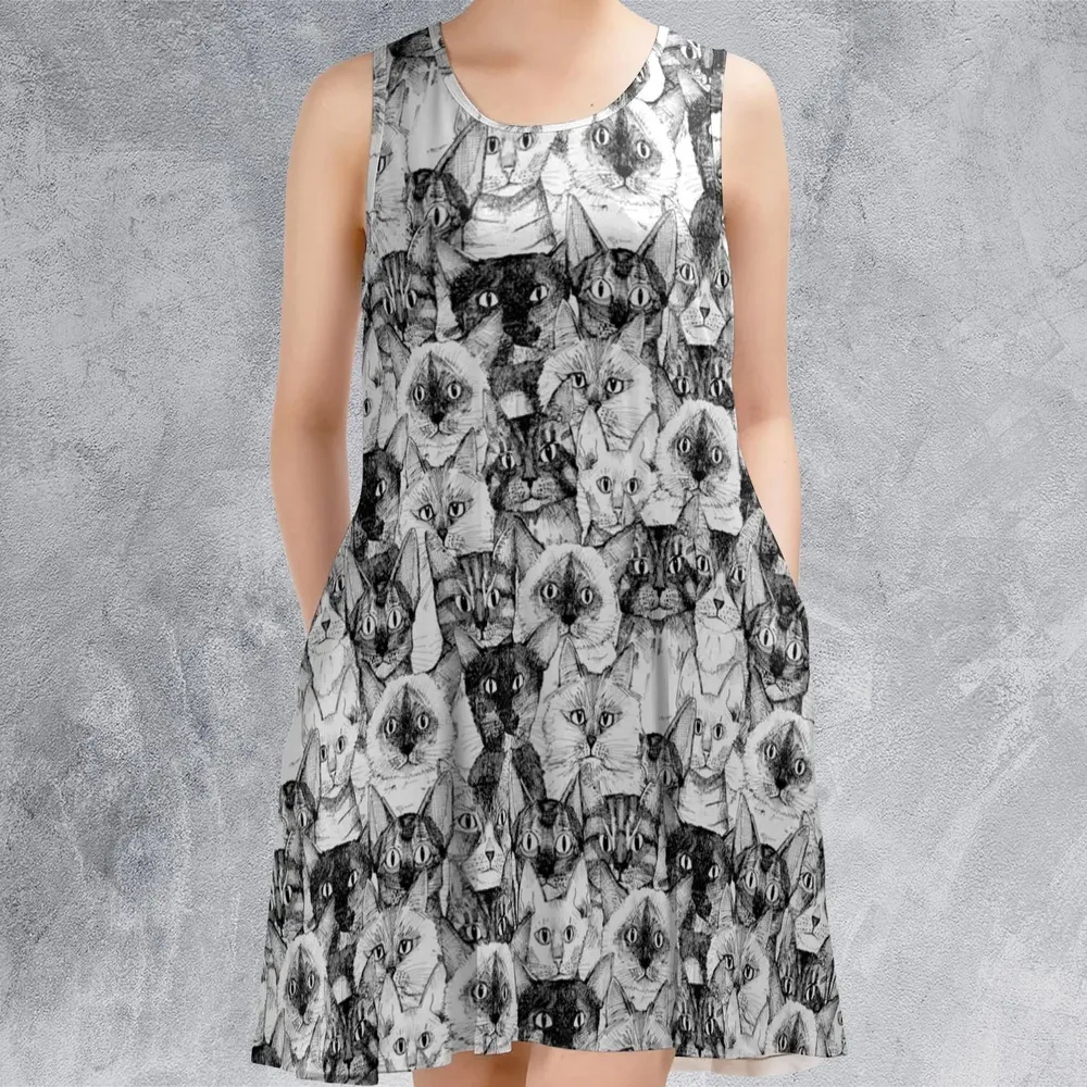 Just Cats Sleeveless Dress - 2