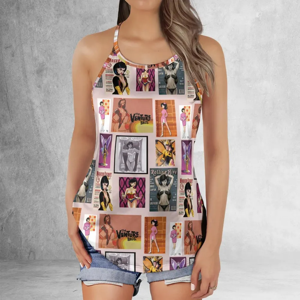 Dr. Mrs. The Monarch The Venture Bros. Magazine Poses Criss Cross Tank Top - 2