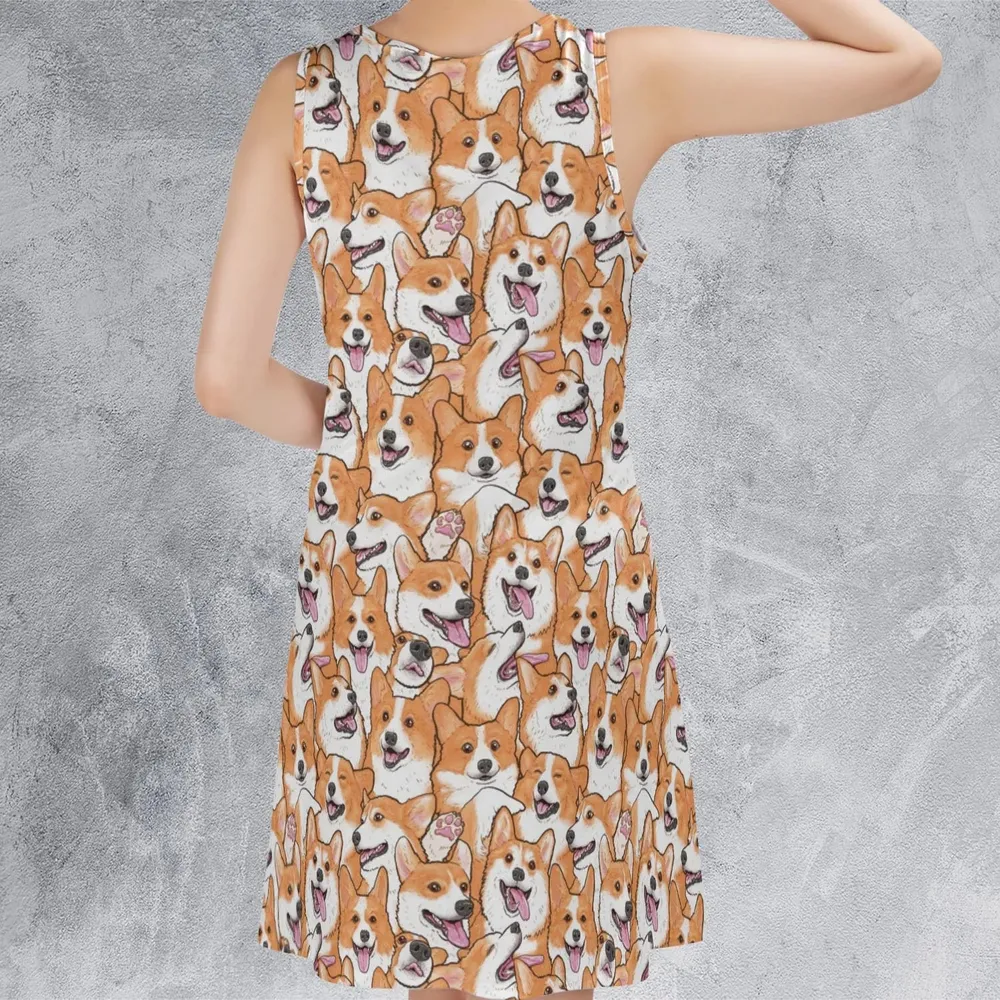 That's a lot of Corgi Sleeveless Dress - 3