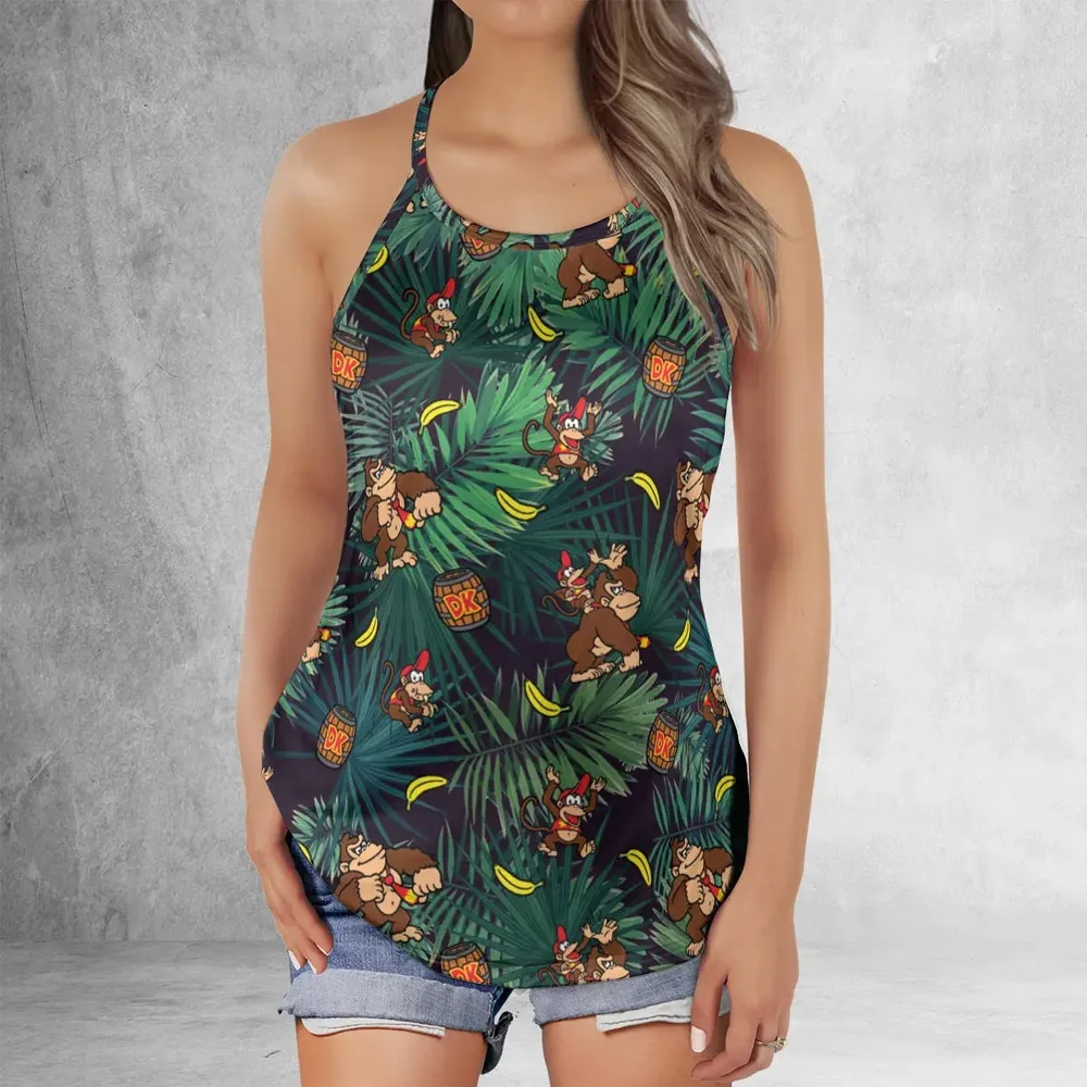 Donkey Kong Nintendo Video Games Criss Cross Tank Top - 2