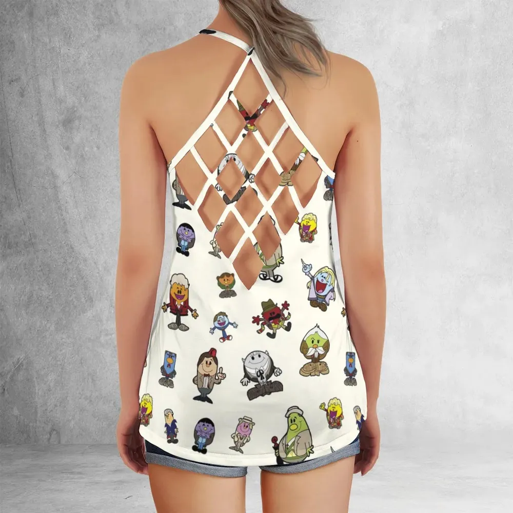 Doctor Who and Mr Men Pattern Criss Cross Tank Top - 3