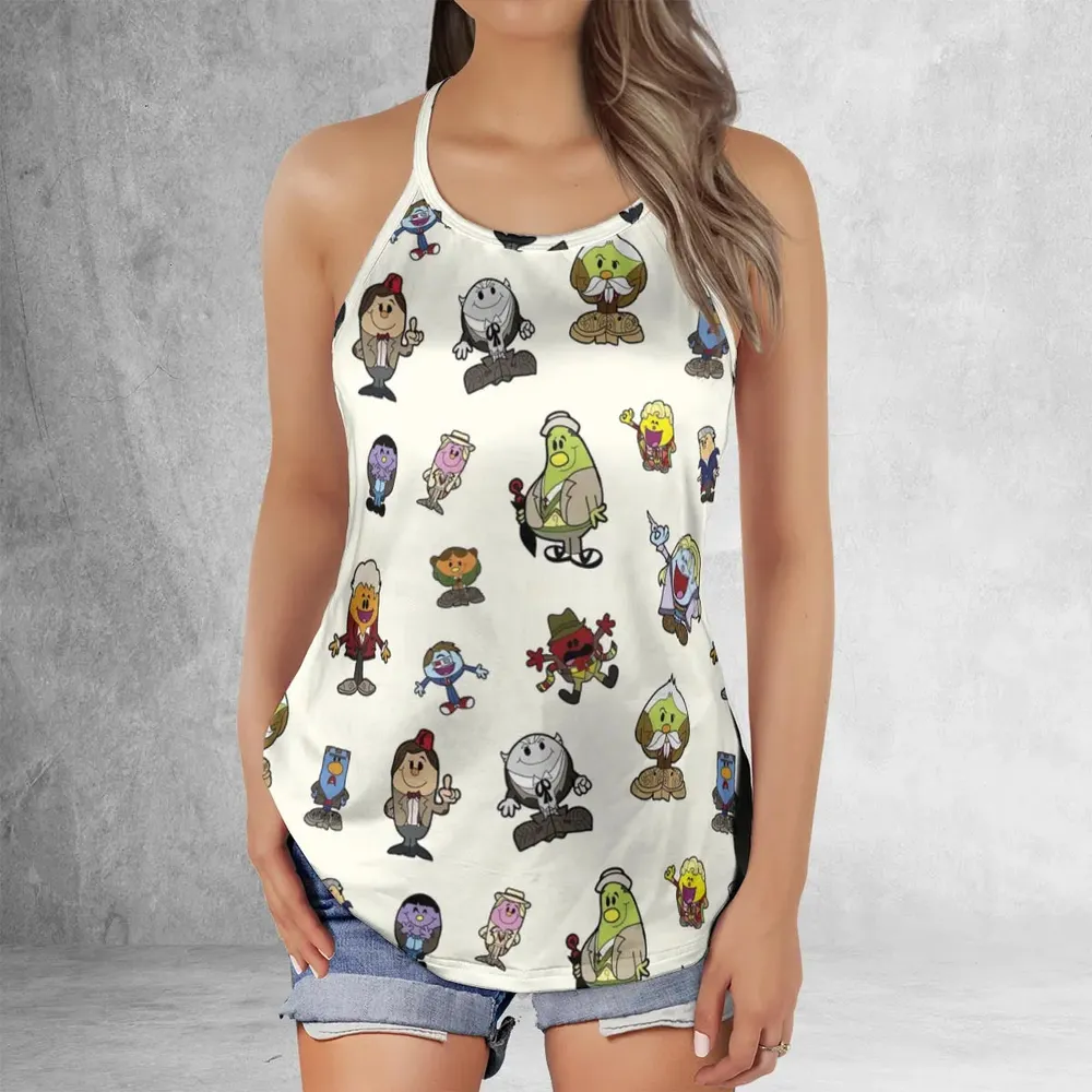 Doctor Who and Mr Men Pattern Criss Cross Tank Top - 2