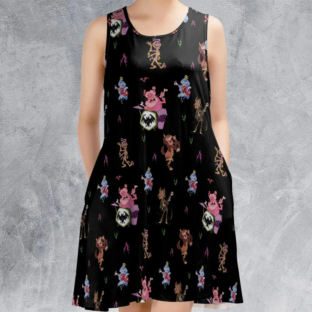 Monsters Cereal Pattern Sleeveless Dress - 2