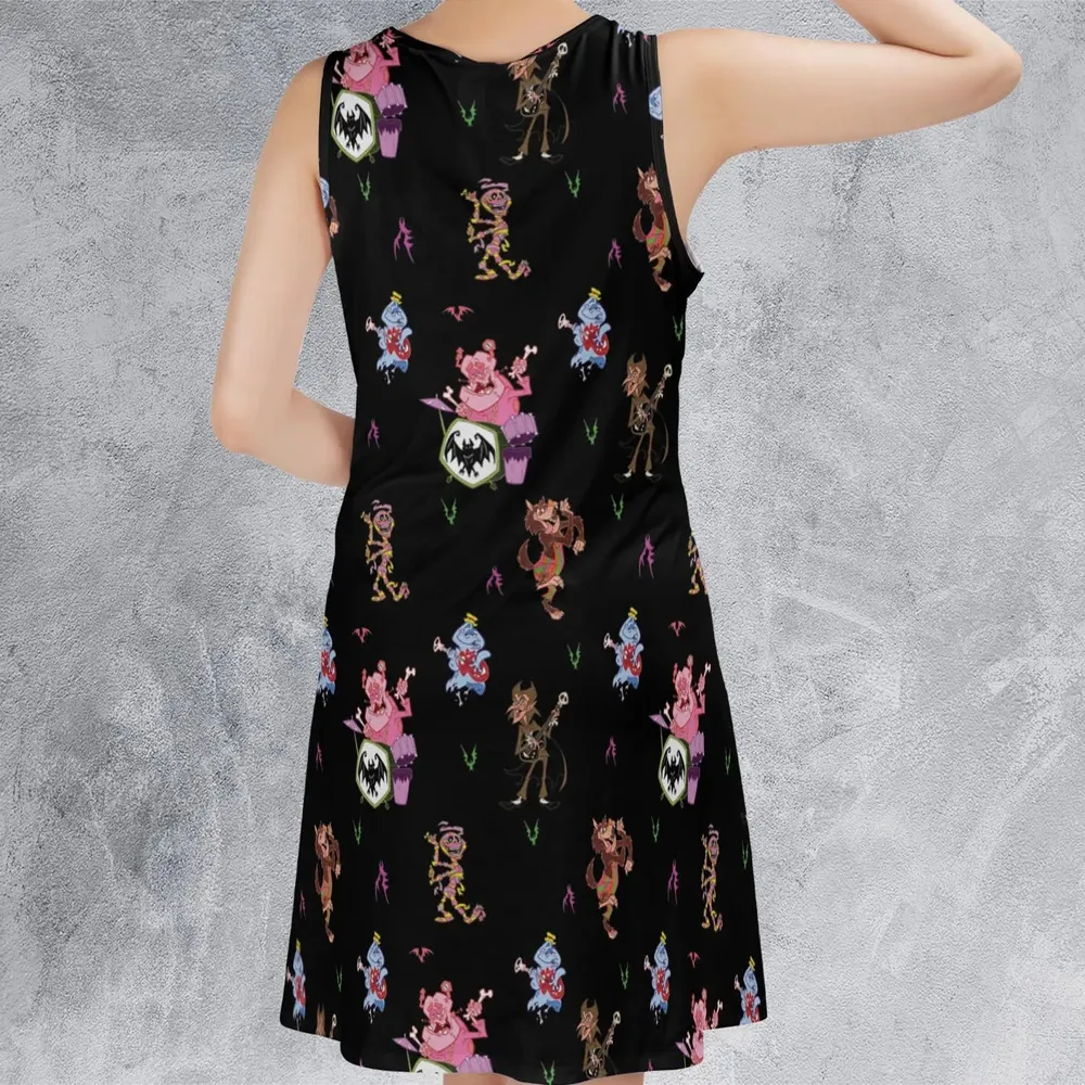 Monsters Cereal Pattern Sleeveless Dress - 3