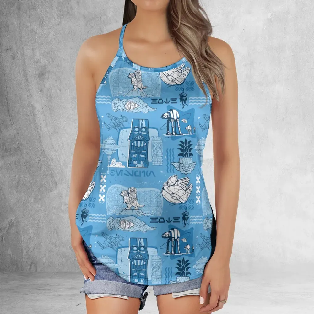 Dark Side Star Wars Tiki Shack Criss Cross Tank Top - 2