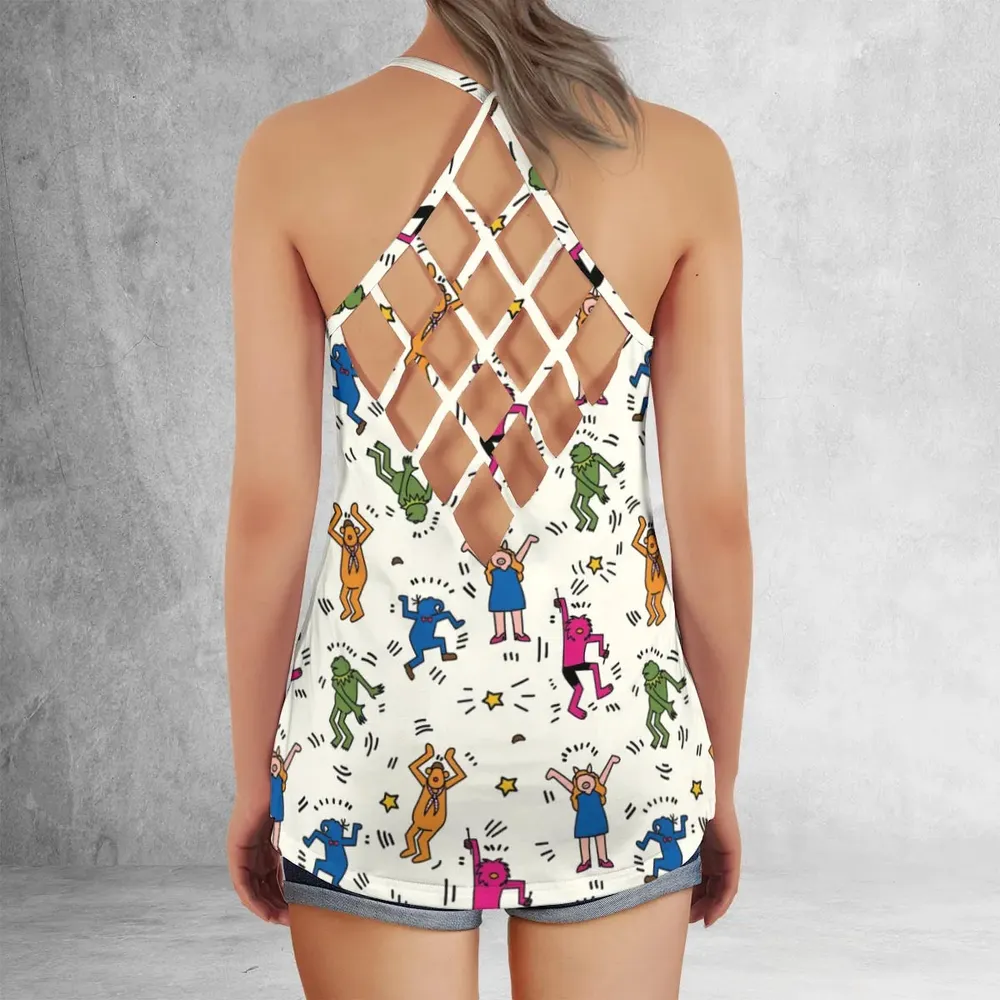 Dancing Muppets The Muppets Characters Criss Cross Tank Top - 3