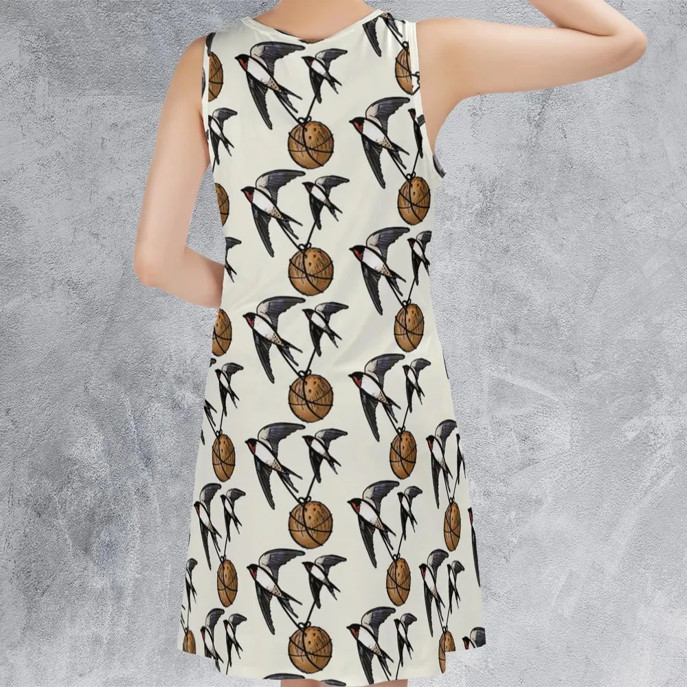 European Swallow Monty Python Holy Grail Sleeveless Dress - 3