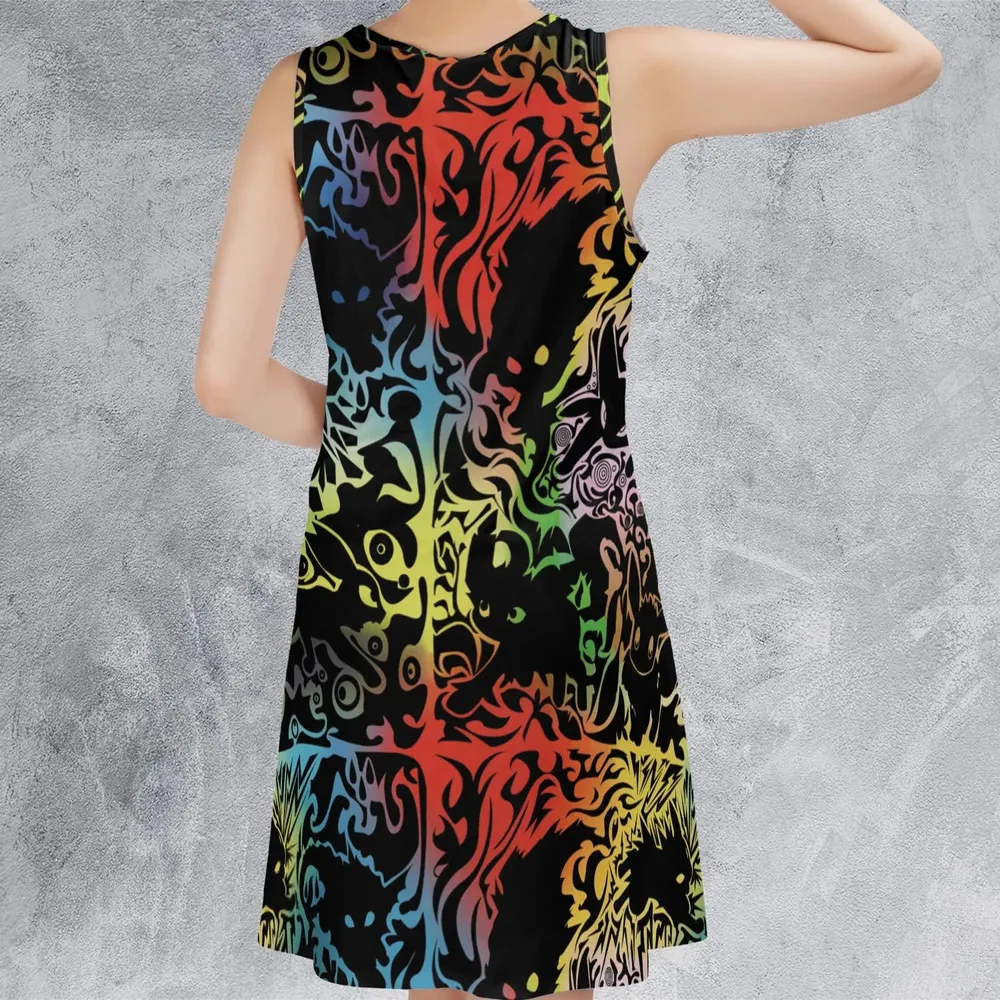 Eevee Pokemon Black Sleeveless Dress - 3