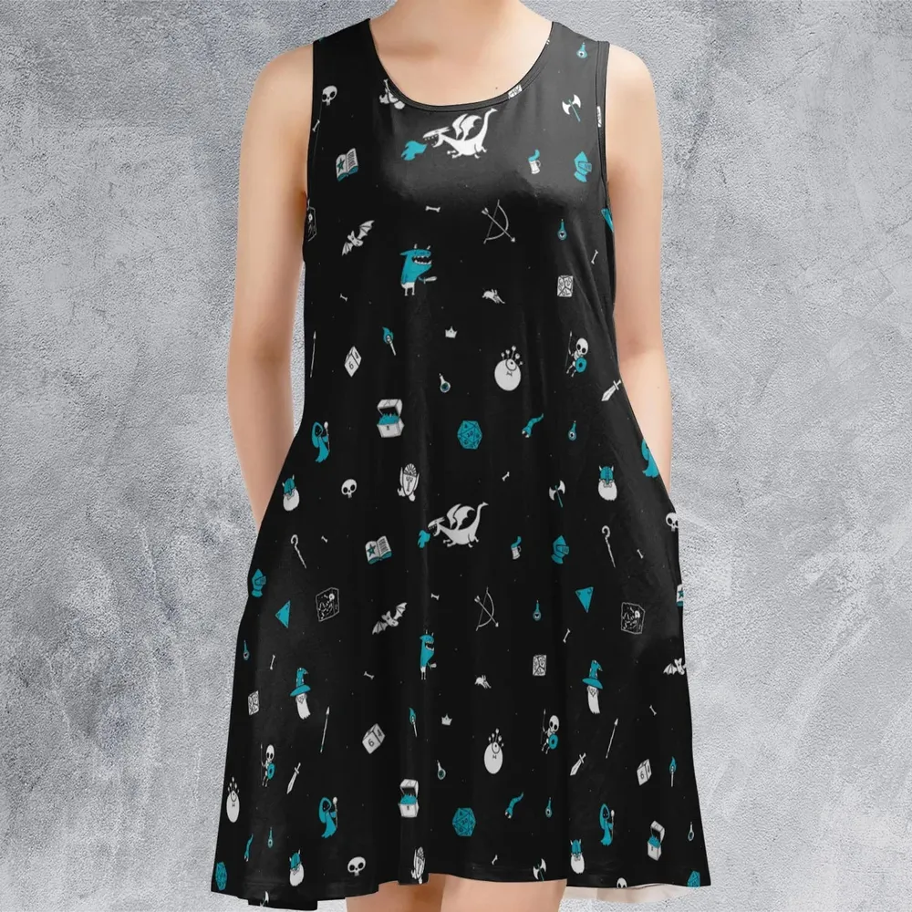 DnD Pattern Sleeveless Dress - 2
