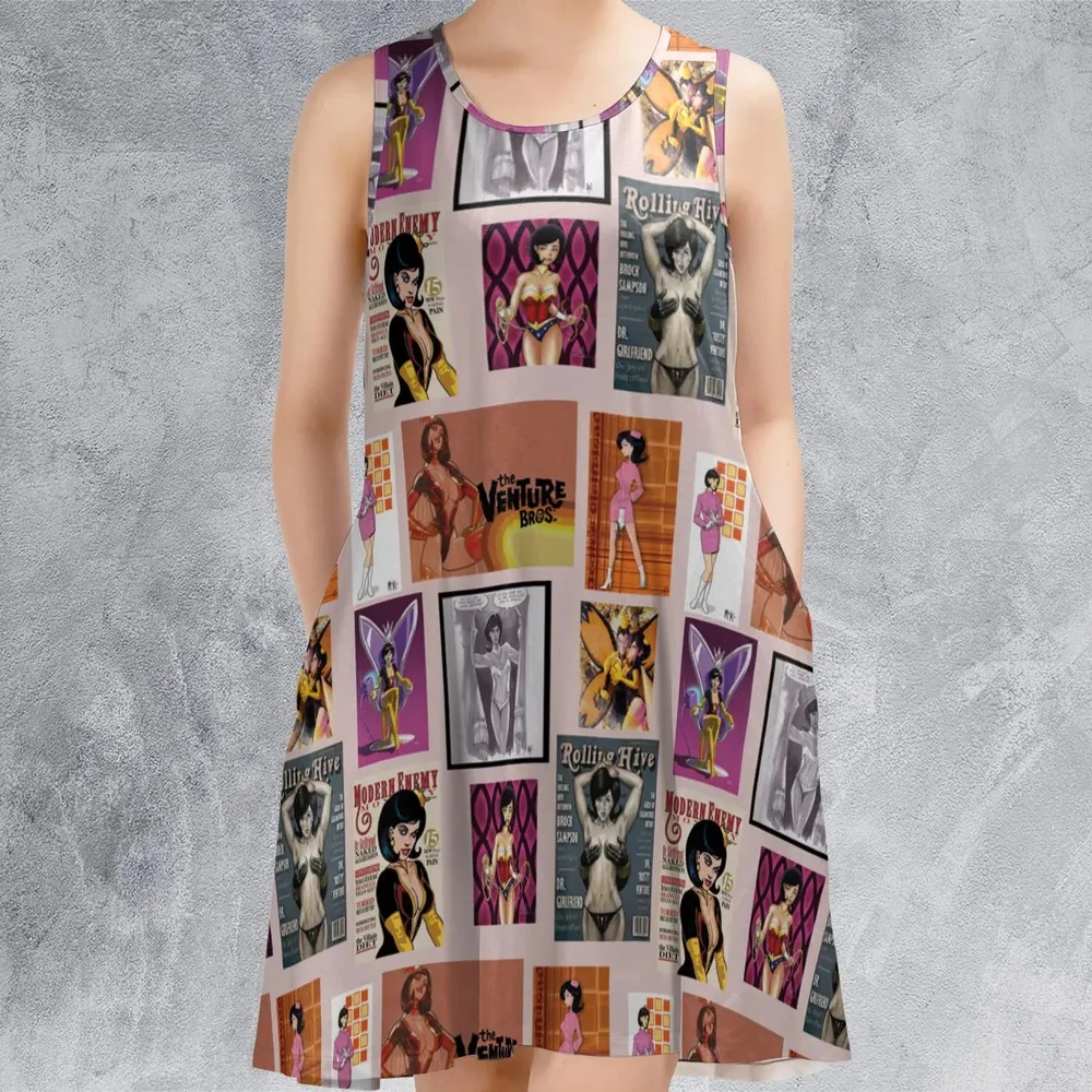 Dr. Mrs. The Monarch The Venture Bros. Magazine Poses Sleeveless Dress - 2