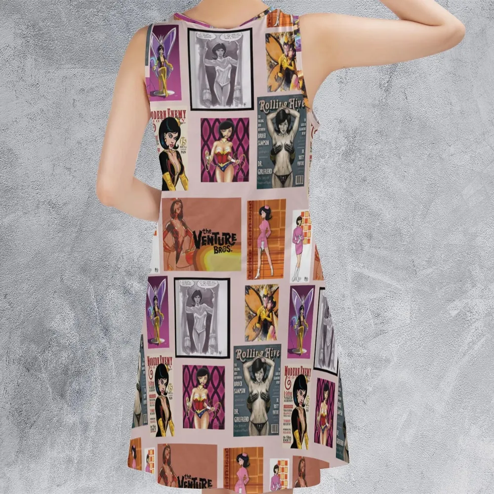 Dr. Mrs. The Monarch The Venture Bros. Magazine Poses Sleeveless Dress - 3