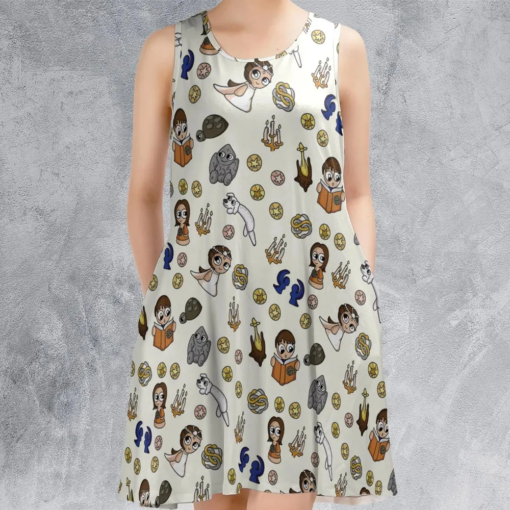 Doodle Luck Dragon Falkor The Neverending Story Sleeveless Dress - 2
