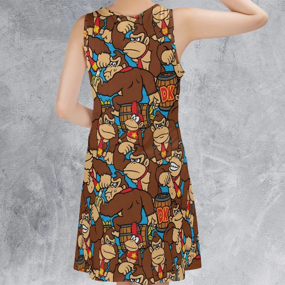Donkey Kong Pattern Sleeveless Dress - 3