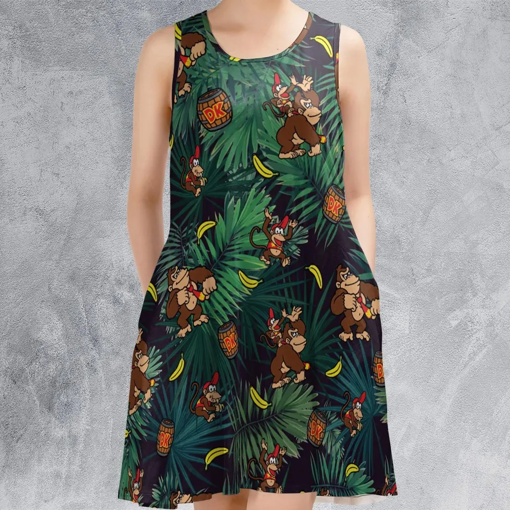 Donkey Kong Nintendo Video Games Sleeveless Dress - 2