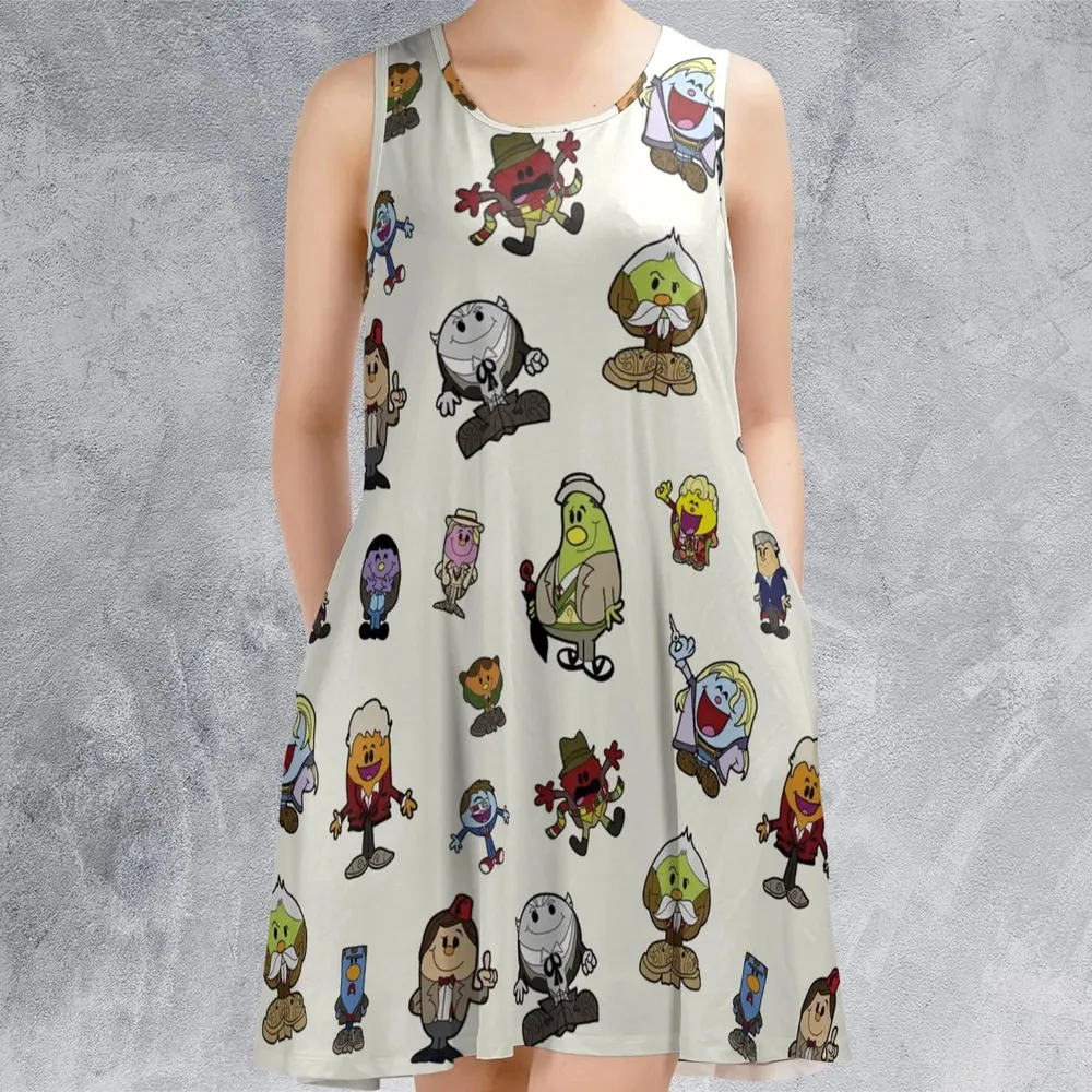 Doctor Who and Mr Men Pattern Sleeveless Dress - 2