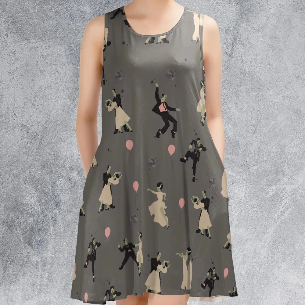 Dirty Dancing Frankenstein and Bride of Frankenstein Sleeveless Dress - 2