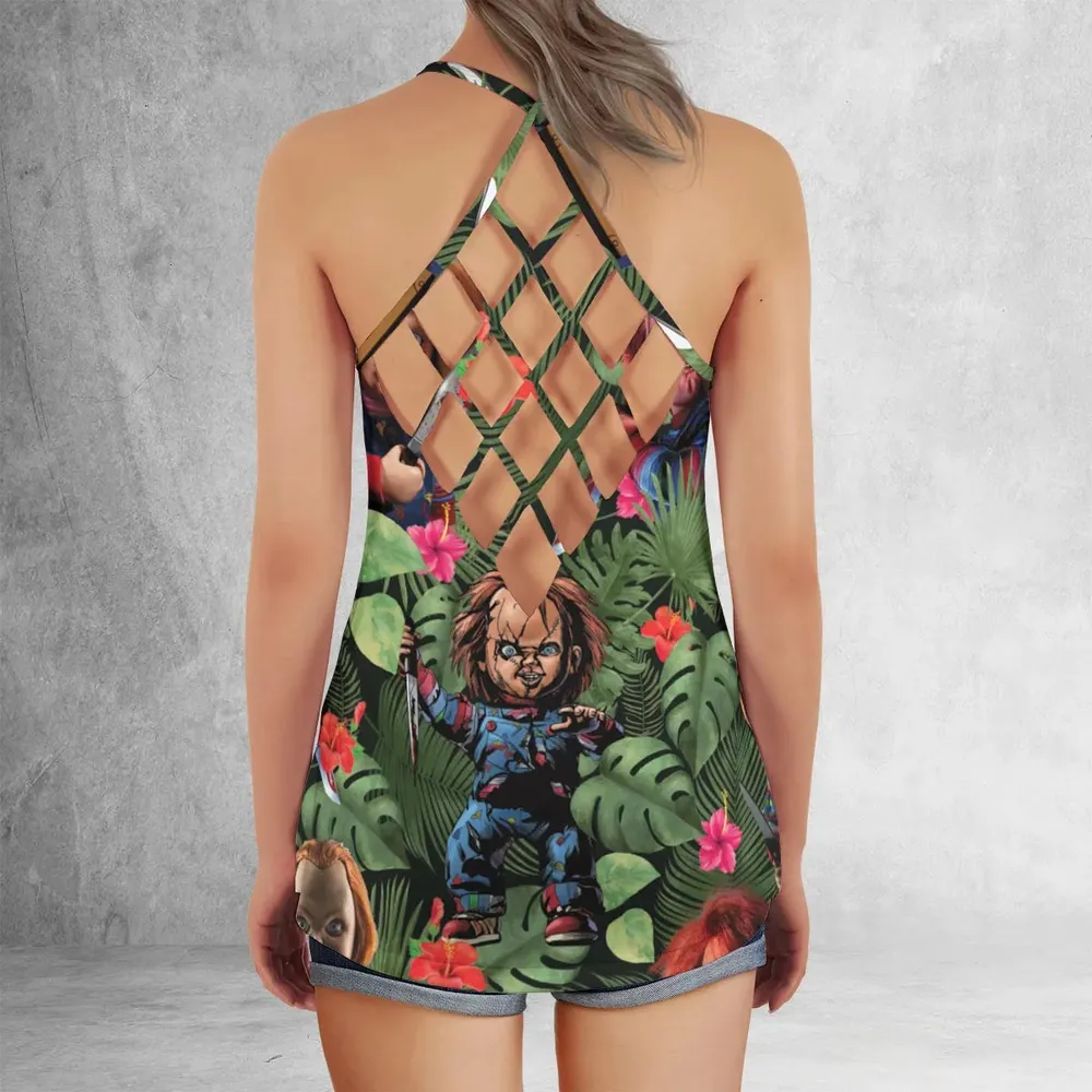 Chucky Just Wanna Have Fun Criss Cross Tank Top - 3