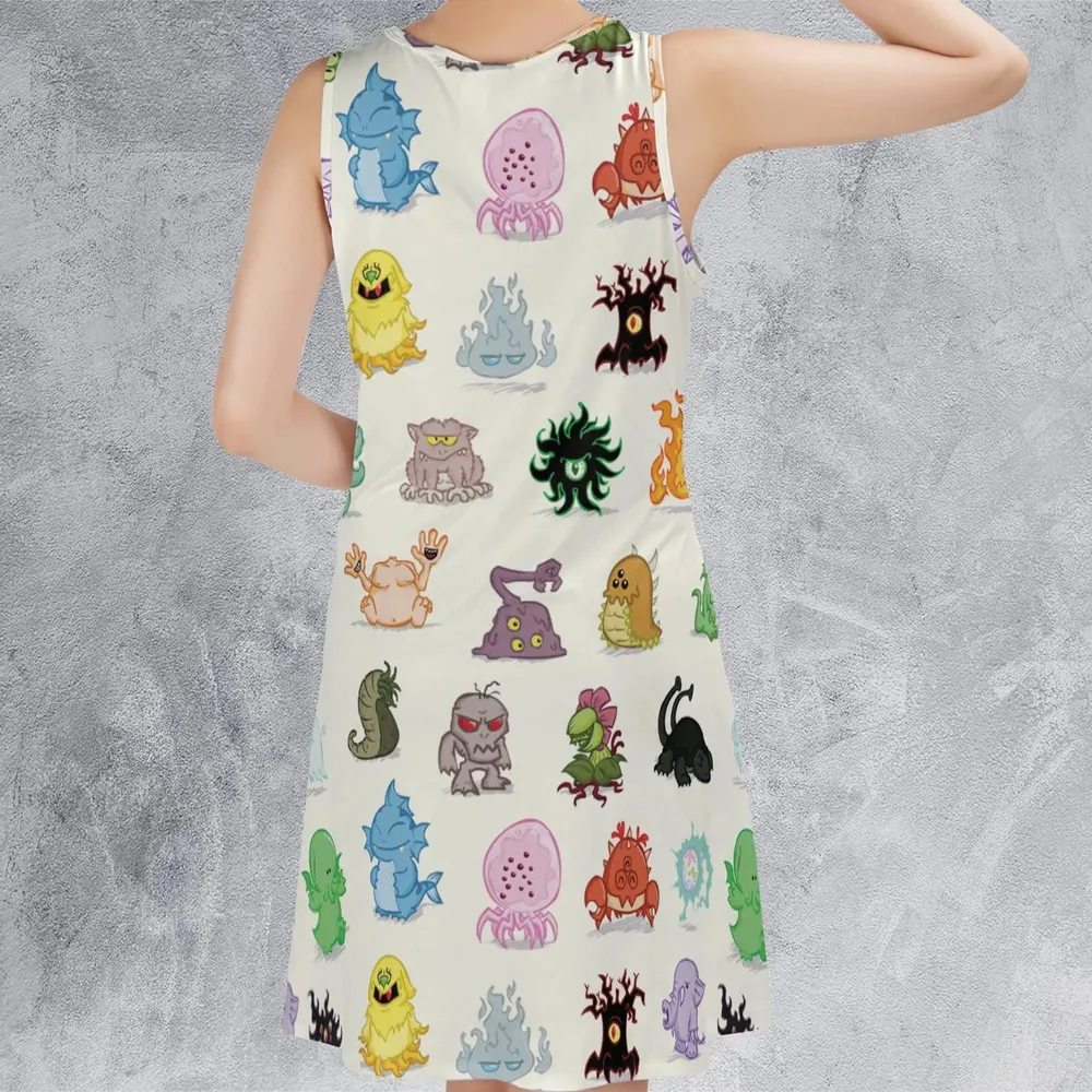Cute Monsters H. P. Lovecraft Sleeveless Dress - 3