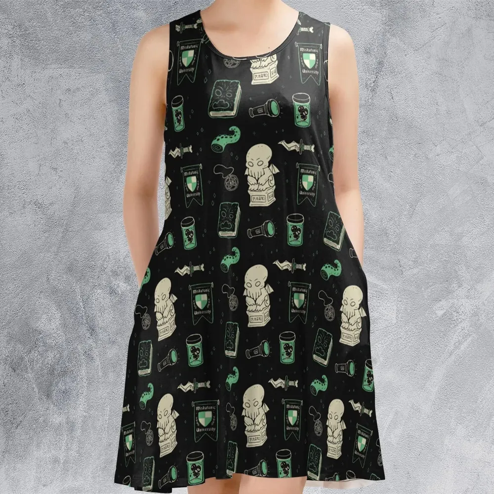 Cthulhu H.P Lovecraft Miskatonic University Sleeveless Dress - 2