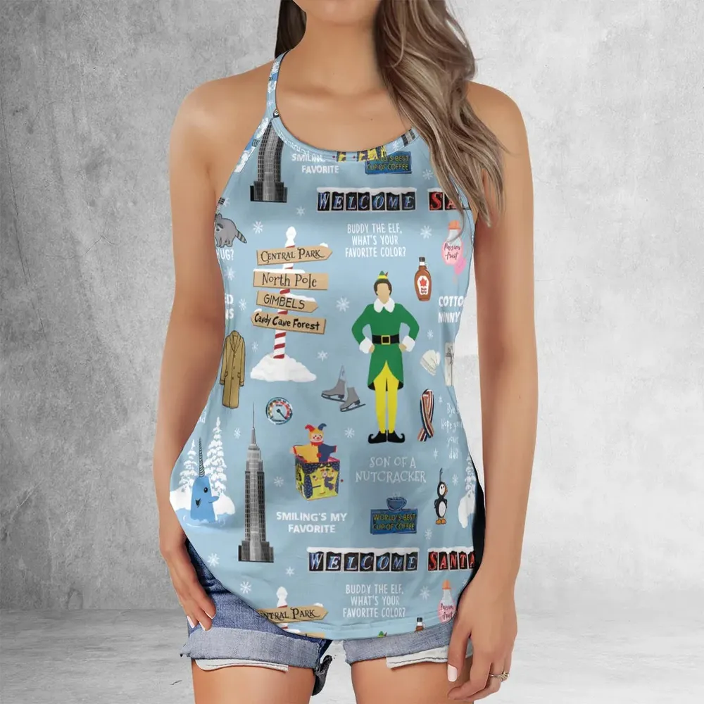 Buddy the ELF Quotes Christmas Criss Cross Tank Top - 2