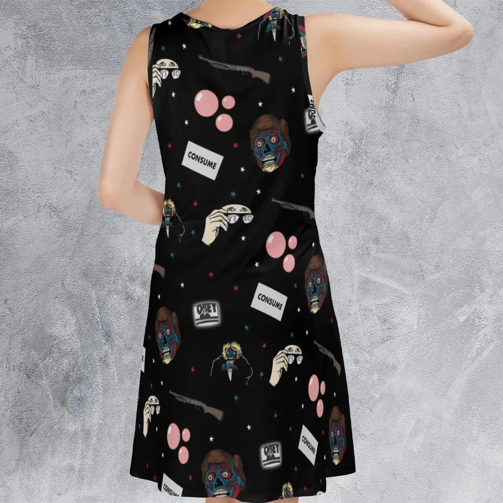 Consume They Live Patterns Sleeveless Dress - 3