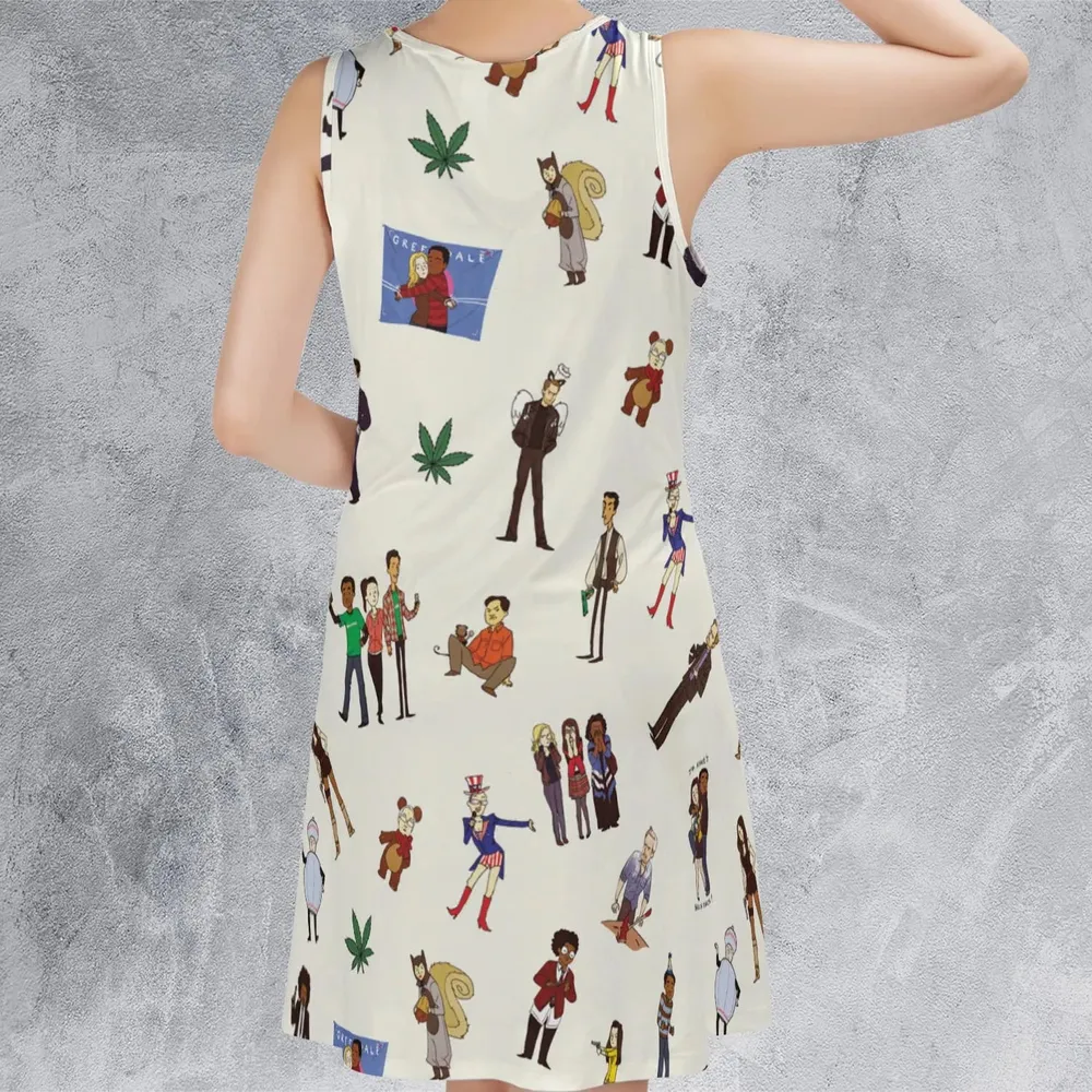 Community Characters Costumes Pattern Sleeveless Dress - 3