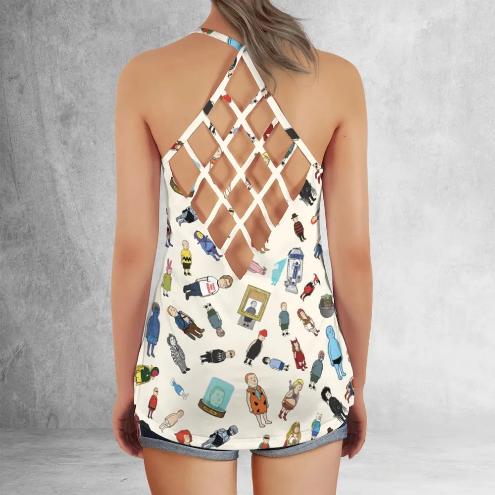 Bobby Hill King Of The Hill Pattern Criss Cross Tank Top - 3