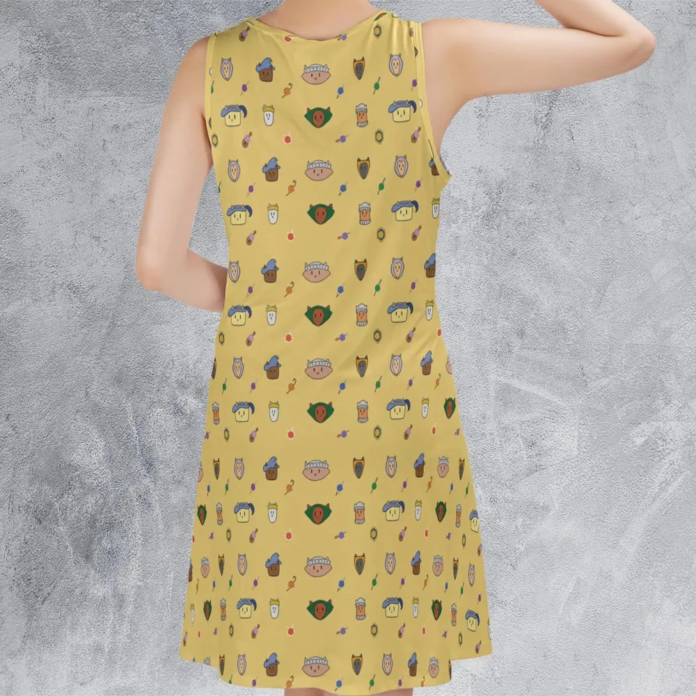 Cat DND Classes Pattern Sleeveless Dress - 3