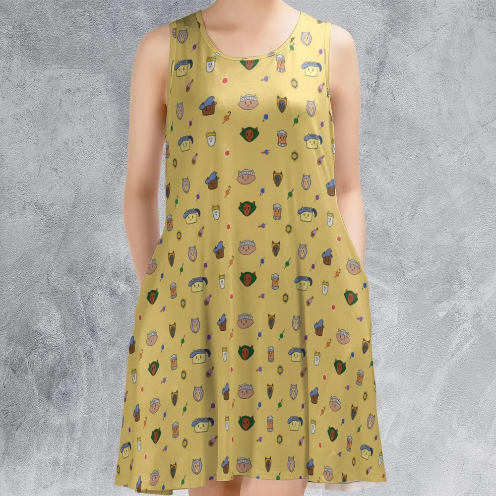 Cat DND Classes Pattern Sleeveless Dress - 2