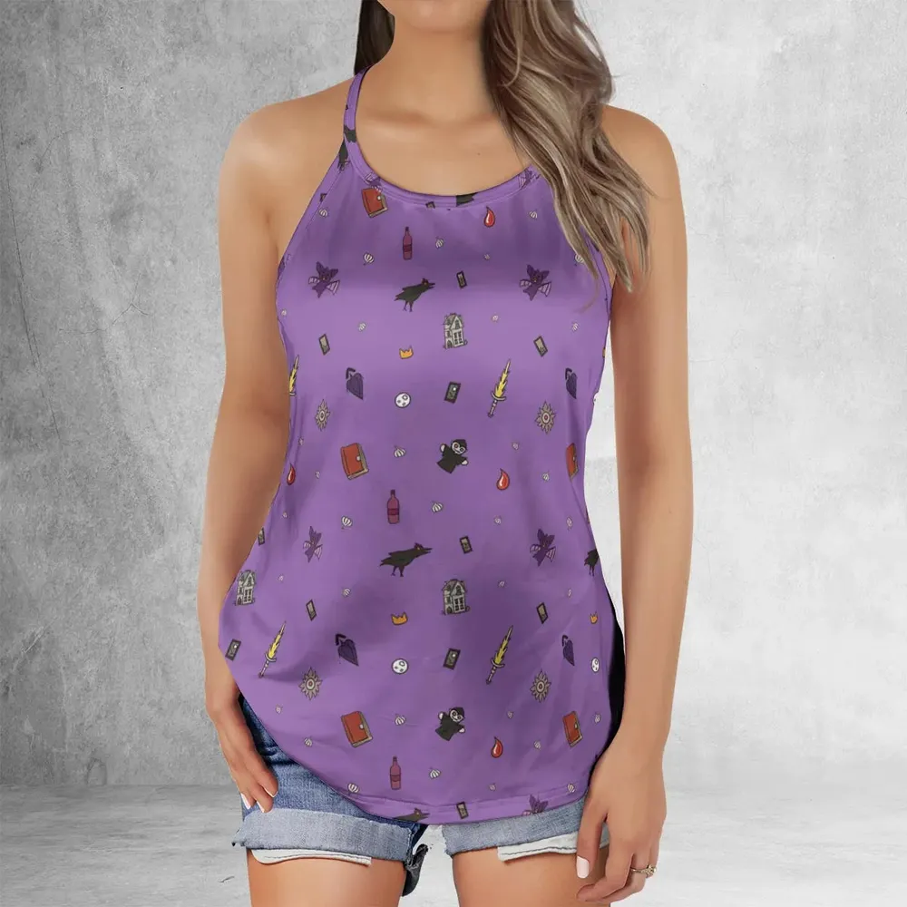 Barovia Dungeons and Dragons Pattern Criss Cross Tank Top - 2