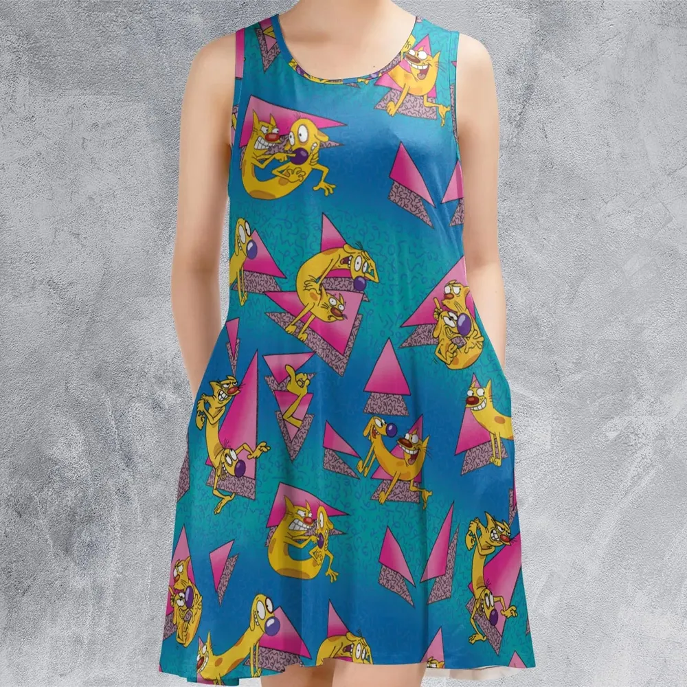 CatDog Nickelodeon Pattern Sleeveless Dress - 2